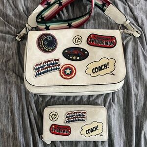 Coach x Disney Marvel Captain America Spiderman Crossbody Bag and Wallet